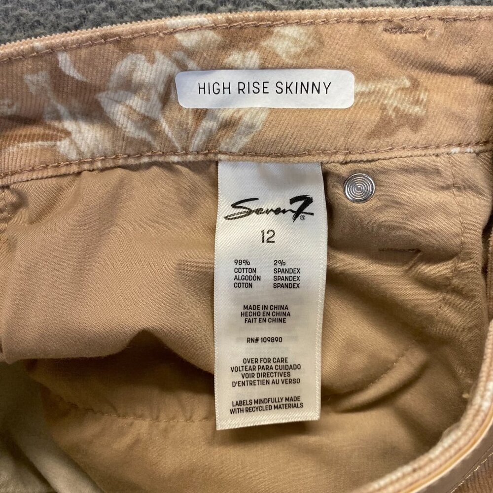 Seven 7 Women's‎ Floral Print Corduroy Pants,Size 12,Hight Rise,Skinny,Stretch - Picture 11 of 13
